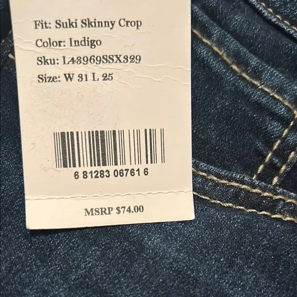 🆕Silver Jeans⭐️NWT⭐️Blue Skinny Crop Midrise Curvy SUKI JEANS Size 31 - Picture 14 of 14